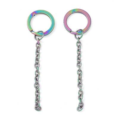 Ion Plating(IP) 304 Stainless Steel Split Key Ring Clasps