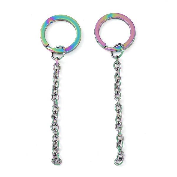 Ion Plating(IP) 304 Stainless Steel Split Key Ring Clasps