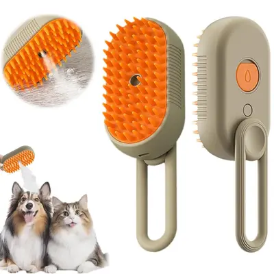 3-in-1 Electric Cat Hair Brush with Steam – Pet Grooming Tool for Cats & Dogs, Detangling Comb with Mist Spray, Massage, an...
