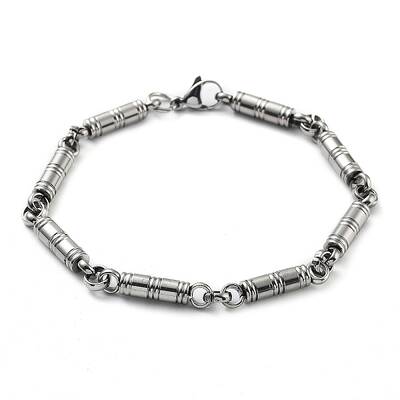 Non-Tarnish 201 Stainless Steel Column Link Chain Bracelet