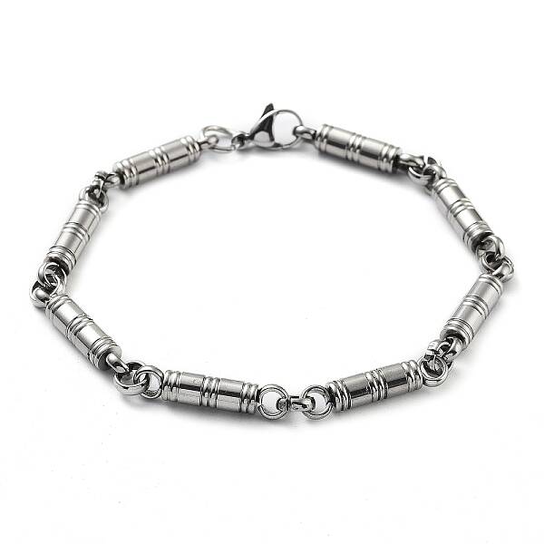 Non-Tarnish 201 Stainless Steel Column Link Chain Bracelet