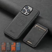 1 SET 2in1 Removable Leather Card Wallet Magsafe Phone Case, Magnetic Card Slot Detachable Phone Cover For iPhone 15 Pro Max ...