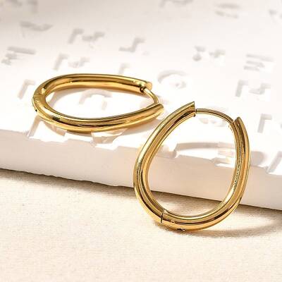 Ion Plating(IP) Stainless Steel Hoop Earrings