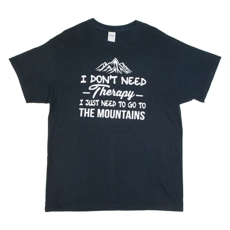 GILDAN Mountain Therapy Mens T-Shirt Black L