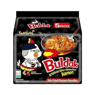 Samyang Buldak Spicy Ramen Hot Chicken Flavor Korean Stir-Fried Instant Noodles 5 Packs High-Quality Ramen Noodles for a Quic...