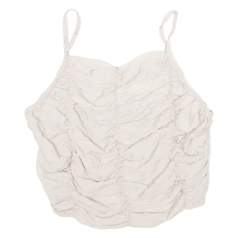 ZARA Womens Vest Beige V-Neck Sleeveless M