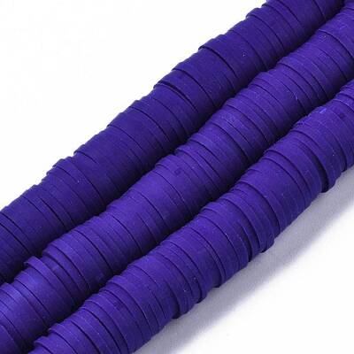 Flat Round Handmade Polymer Clay Beads