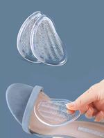Silicone Shoe Insoles, 1 Pair Anti-slip Shoe Cushion, Forefoot Insert Cushion Pads for Women Shoes, Anti Slip Silicone Foot P...