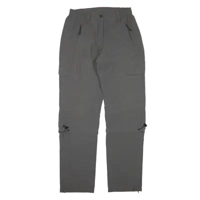H52H Zip-off Legs Trousers Grey Regular Straight Womens W27 L30