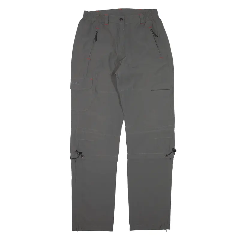 H52H Zip-off Legs Trousers Grey Regular Straight Womens W27 L30