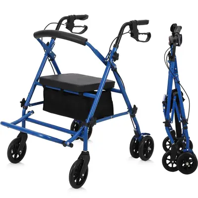 Garvee 2-in-1 Rollator Walker & Transport Wheelchair | 300lbs Capacity | Adjustable Height Mobility Aid for Seniors with Padd...