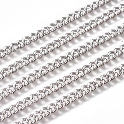 Non-Tarnish Handmade 304 Stainless Steel Curb Chains