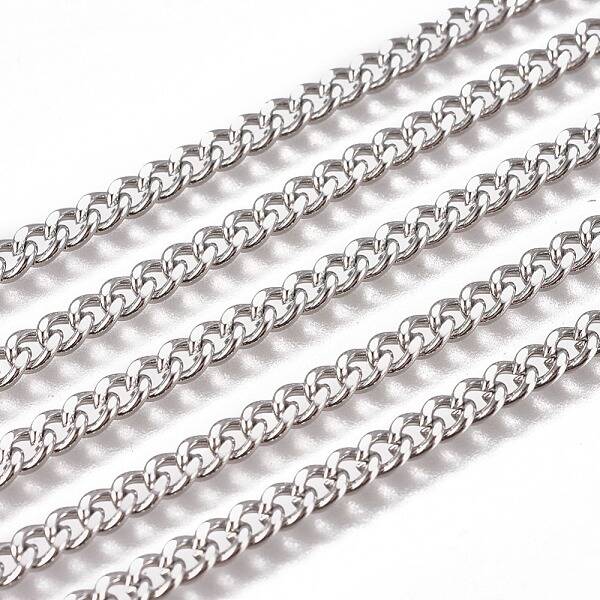 Non-Tarnish Handmade 304 Stainless Steel Curb Chains