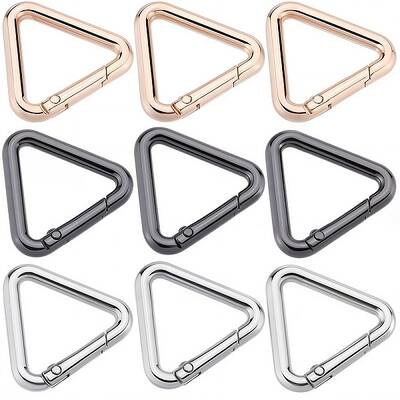 12Pcs 3 Colors Alloy Spring Gate Rings