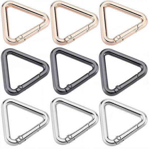 12Pcs 3 Colors Alloy Spring Gate Rings