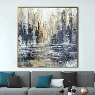 Extra Large Original Abstract City Paintings On Canvas Modern Expressionism Art Textured Creative Painting for Indie Room Wal...