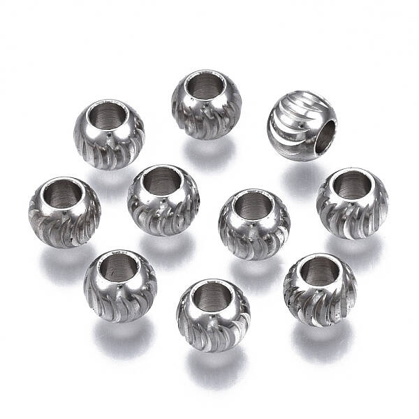 Tarnish Resistant 201 Stainless Steel Corrugated Beads
