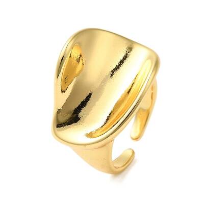 Nuggets Brass Open Cuff Rings for Women