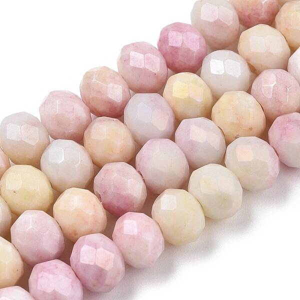 Faceted Electroplated Glass Beads Strands