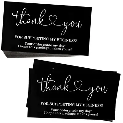 Thank You for Supporting My Business Card, 50pcs Thank You for Your Order Card, Thanks Greeting Cards for Retail Store, Shop ...