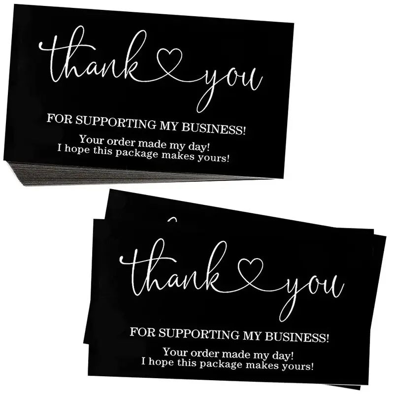 Thank You for Supporting My Business Card, 50pcs Thank You for Your Order Card, Thanks Greeting Cards for Retail Store, Shop ...