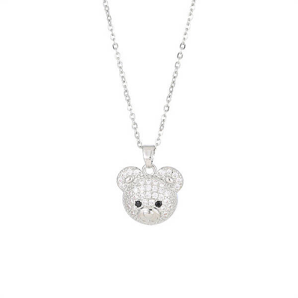 Brass Pave Crystal Rhinestone Pendant Necklaces for Wowen