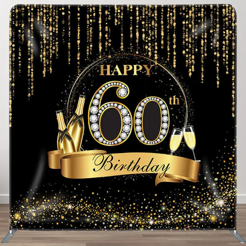 Aperturee Gold Champagne Glitter Fabric Backdrop Cover for Birthday - Aperturee