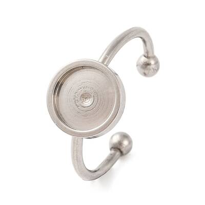 Non-Tarnish 304 Stainless Steel Open Cuff Ring Components