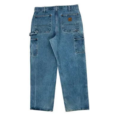 Carhartt Double Knee Carpenter Jeans - 34W 30L Blue Cotton