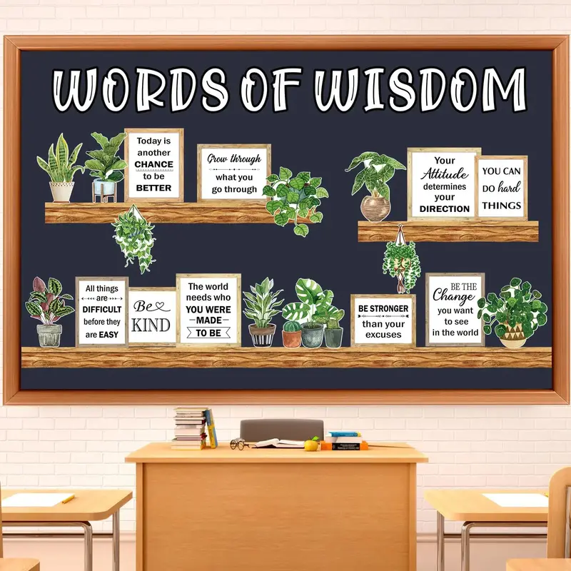 Classroom Bulletin Board Set Back to School Plant Motivational Classroom Bookshelf Decor Reading Library Bulletin Board Set I...