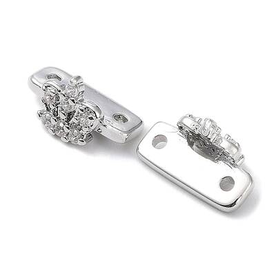 Brass Micro Pave Clear Cubic Zirconia Slide Charms