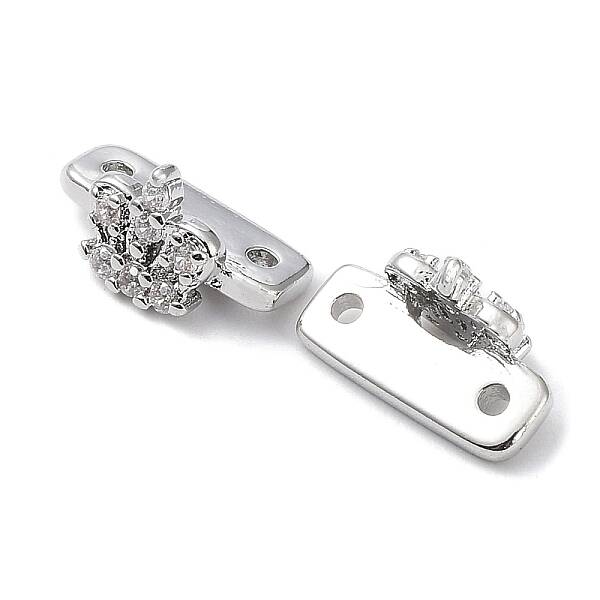 Brass Micro Pave Clear Cubic Zirconia Slide Charms