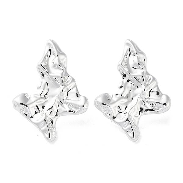 Rack Plating Brass Twist Leaf Stud Earrings