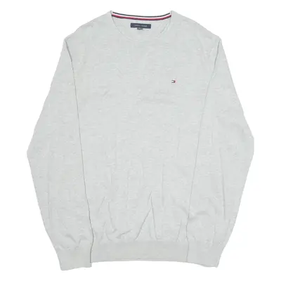 TOMMY HILFIGER Mens Jumper Grey Tight Knit XL