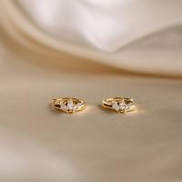 Giana Marquise Huggies - Marquise Huggie Hoops by Caitlyn Minimalist - Floral Diamond Earrings - Dainty Hoops for your Earrin...