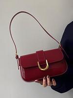 Summer Women's Vintage Solid Buckle Decor Designer Shoulder Bag, Gifts for Girlfriend, Adjustable Strap PU Leather Bags for W...