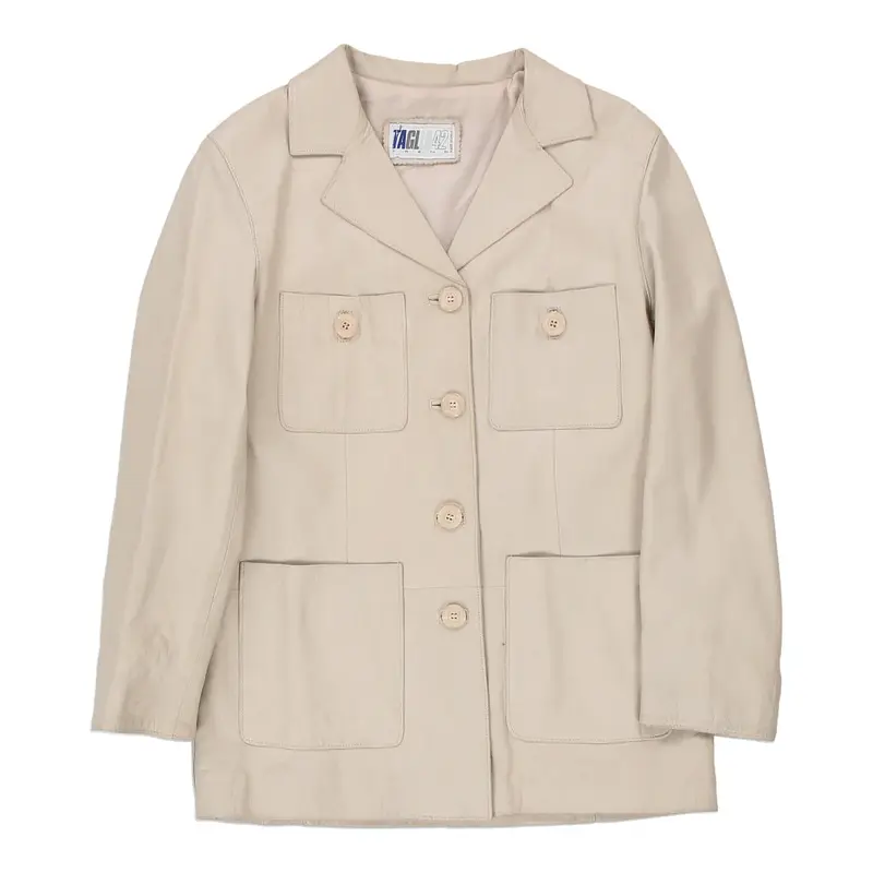 Taglia 42 Leather Jacket - Small Beige Leather