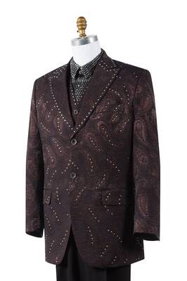 Canto Embroidered Men's 2-Piece Velvet Fashion Suit