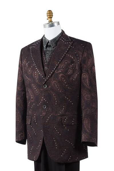 Canto Embroidered Men's 2-Piece Velvet Fashion Suit
