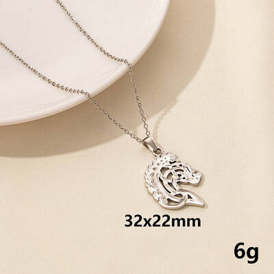 304 Stainless Steel Horse Pendant Necklaces