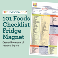 101 before one - 101 Foods Checklist Fridge Magnet - DRY ERASE - Baby Led Weaning List