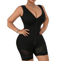 Fajas Colombianas Shapewear for Women Tummy Control Full Body Shaper with Zipper Crotch Butt Lifter Black Chic Elegant Vneck ...