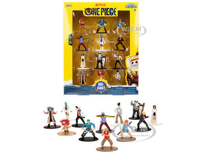 Set of 12 Diecast Figures One Piece (2023-Current) TV Series Nano Metalfigs Series Diecast Models by Jada