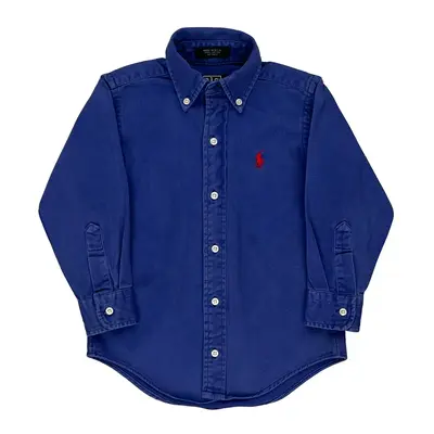 Made In Usa Age 4 Polo By Ralph Lauren Shirt - Small Blue Cotton | Size: small