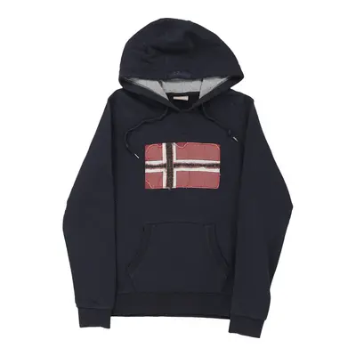 Napapijri Graphic Hoodie - XS Navy Cotton