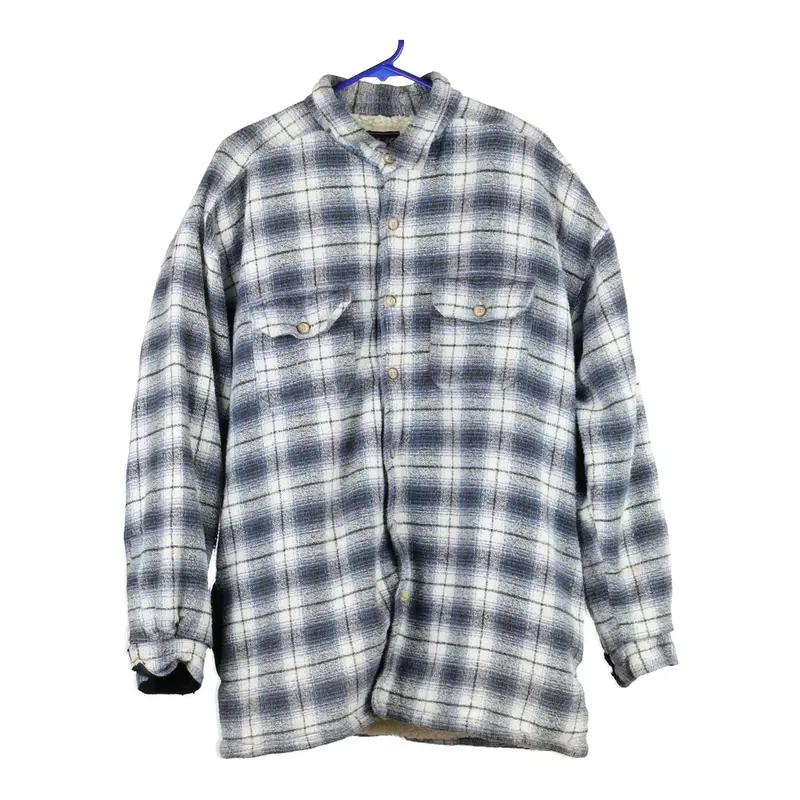 Yk Collection Checked Overshirt - 2XL Blue Cotton Blend