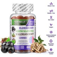 NOORUZ Ashwagandha Elderberry Valerian Root Gummies Vegan Plant Extracts GMO Free/Gluten Free/Gelatin Free/ Helps Maintain He...