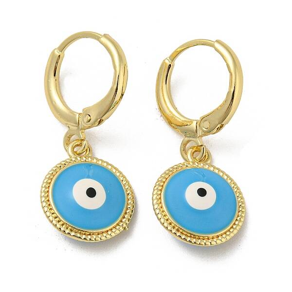 Real 18K Gold Plated Brass Dangle Leverback Earrings