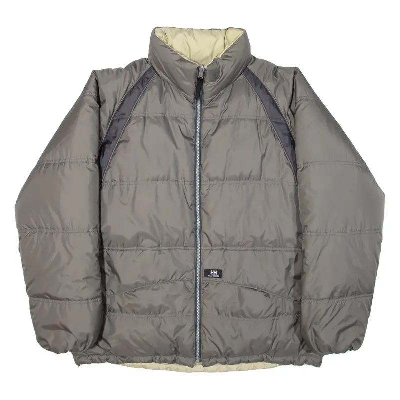 HELLY HANSEN Reversible Insulated Mens Puffer Jacket Green Nylon L