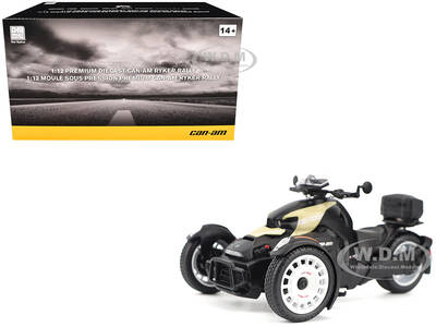 Can-Am Ryker Rally 3-Wheel Motorcycle Sand Storm and Black 1/12 Diecast Model by BRP Models